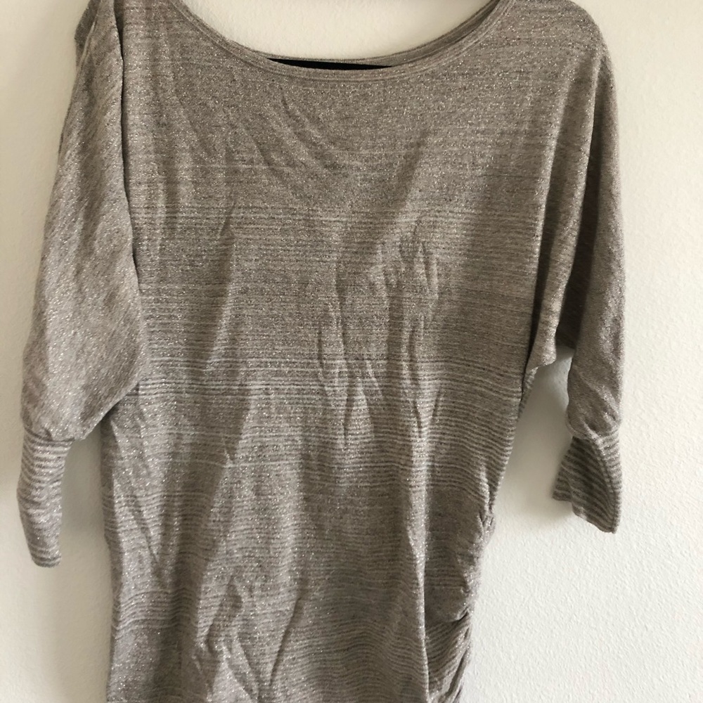 Express gold off the shoulder 3/4 sleeve sweater